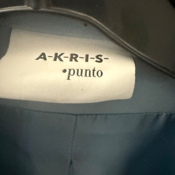 Akris Punto 100% Wool Full Zip Jacket sky blue size 10 - Picture 6 of 7